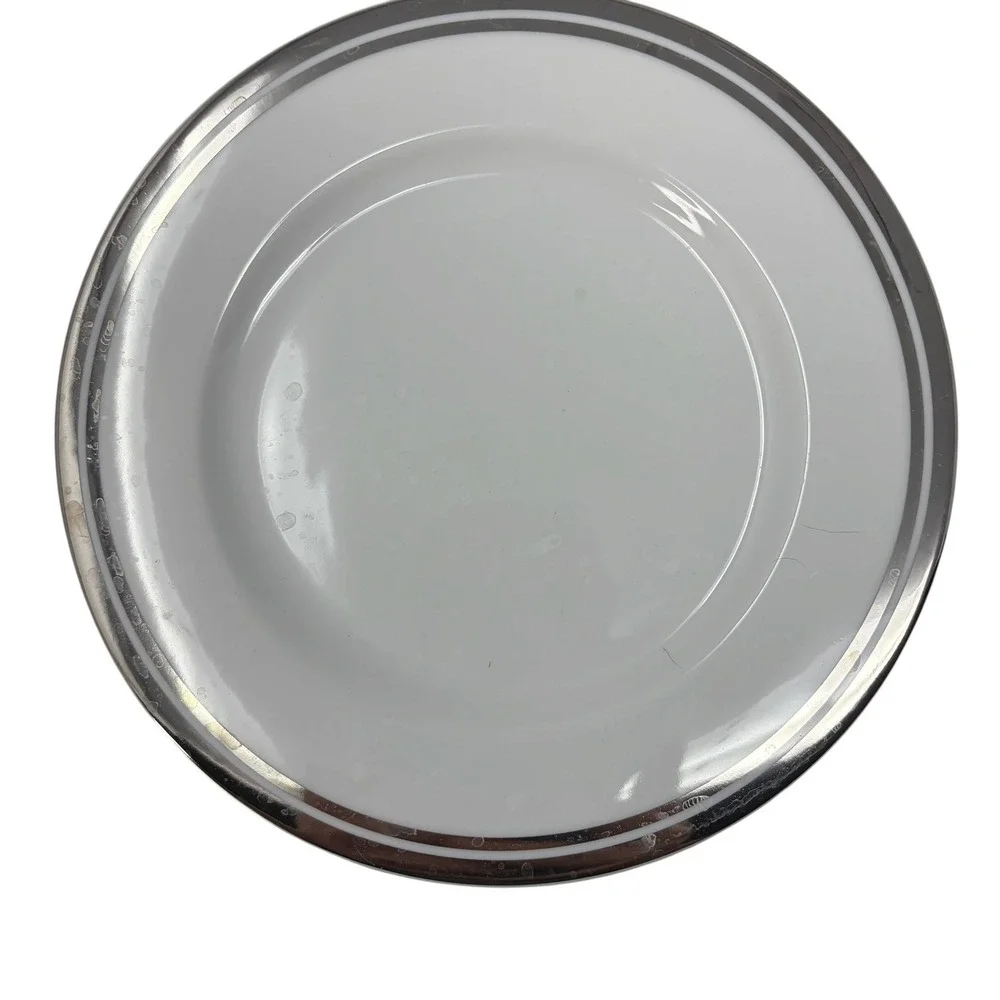Royal Doulton Pure Platinum Dinner Salad Plates Set of 8 Fine Porcelain 2006